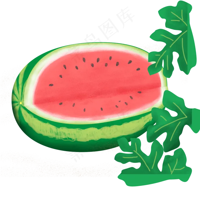 大暑夏日彩绘西瓜元素(2000X2000(DPI:300))psd模版下载