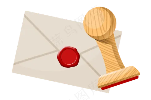 白色的信封和印章