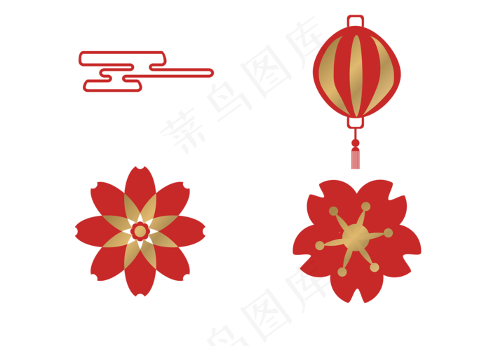 春节红色灯笼,免抠元素(2181X1539(DPI:300))psd模版下载