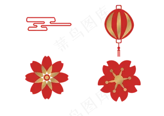 春节红色灯笼,免抠元素