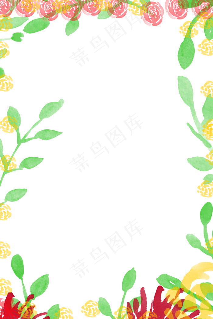 板绘水彩风小清新边框,免抠元素(2000*3000px 300 dpi )psd模版下载
