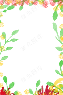 板绘水彩风小清新边框,免抠元素