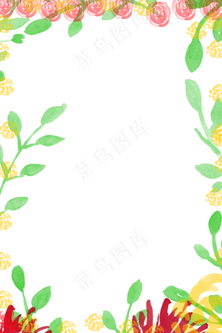 板绘水彩风小清新边框,免抠元素
