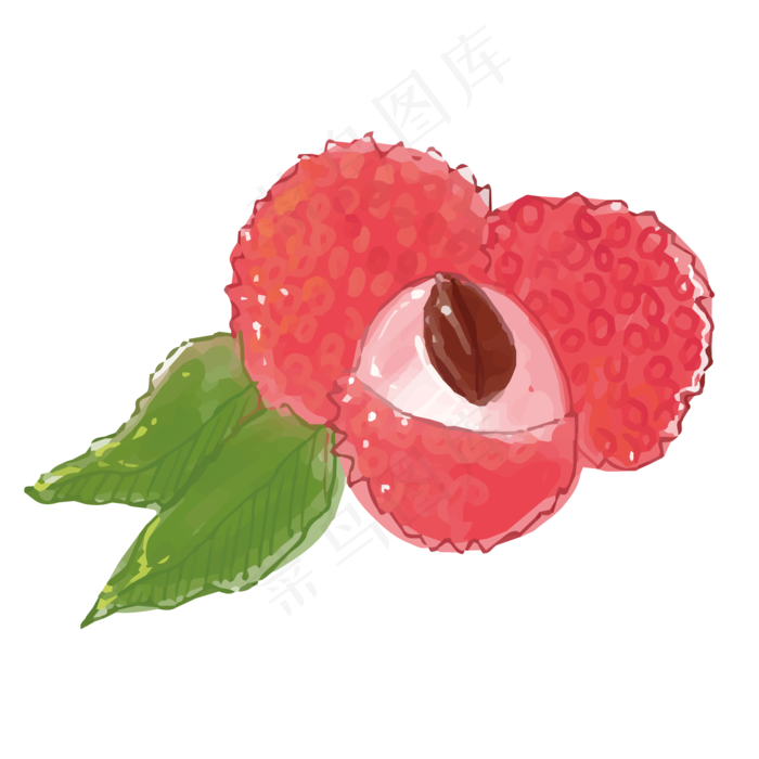 手绘荔枝造型元素