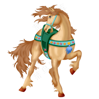 彩绘一匹马动物设计可商用元素,免抠元素