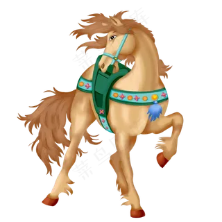 彩绘一匹马动物设计可商用元素,免抠元素