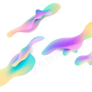 流体渐变炫彩海报,免抠元素