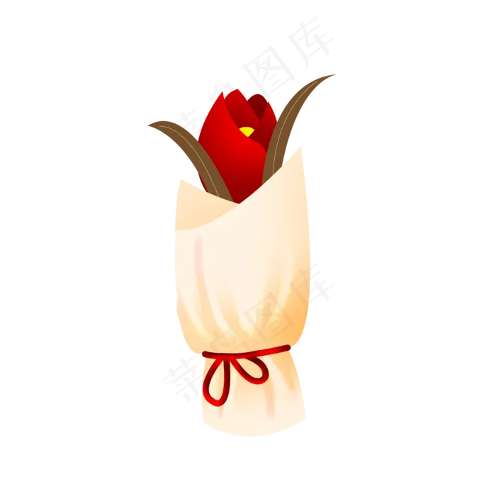 红色花朵花束(2500X2500(DPI:300))psd模版下载