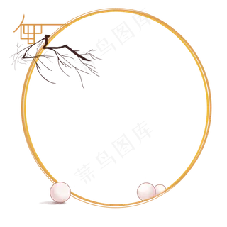 元宵节古风古典风格金色边框矢量,免抠元素