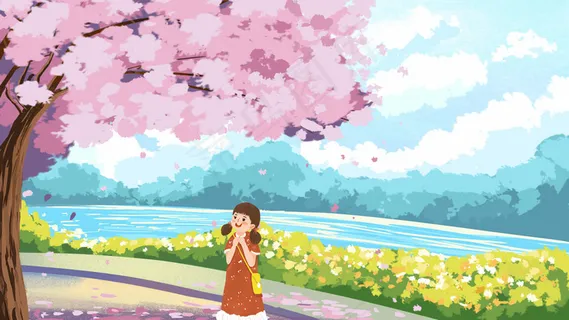 赏樱花治愈系小清新风景