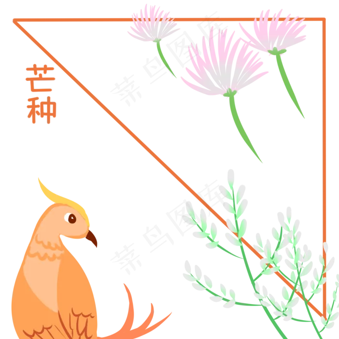 二十四节气之芒种边框(2000X2000(DPI:300))psd模版下载