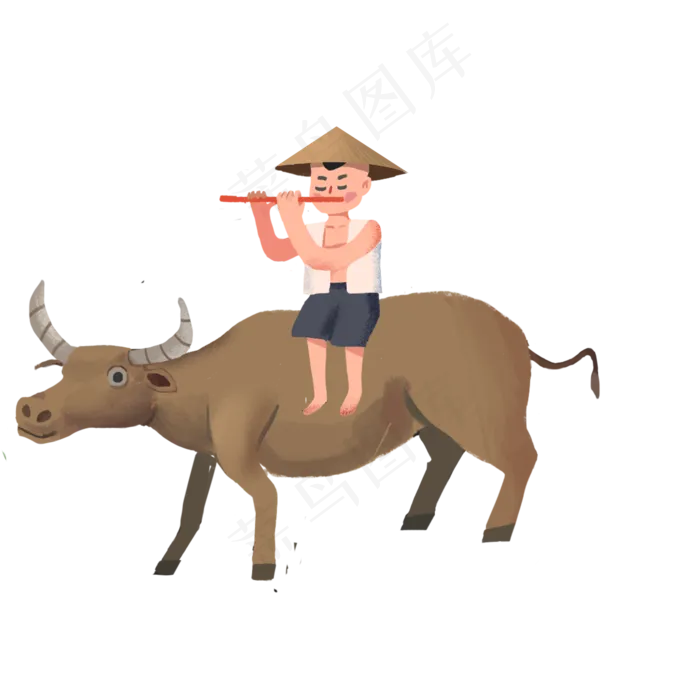 卡通牧童PNG下载(2000X2000(DPI:300))psd模版下载