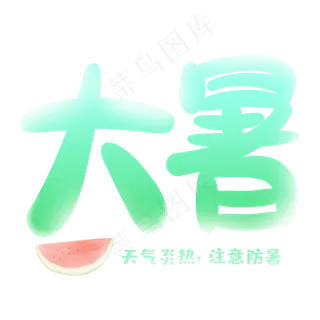 大暑炎热卡通艺术字