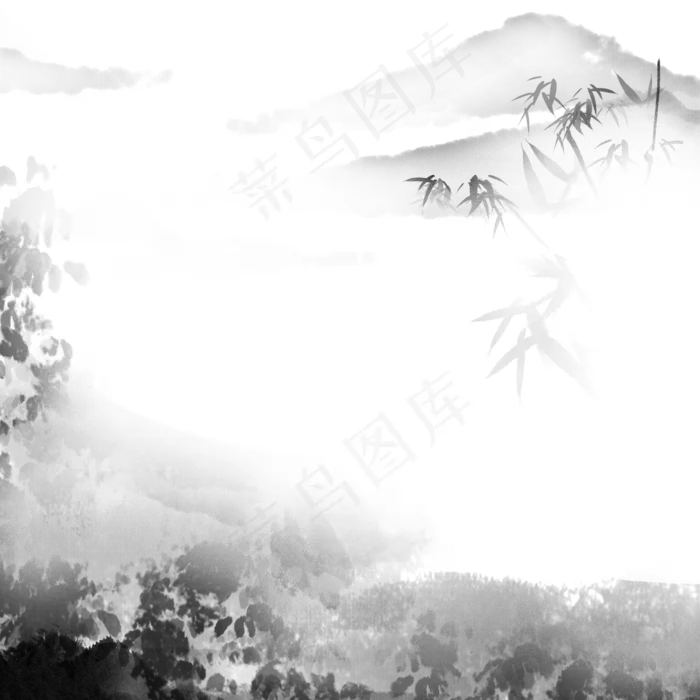 中国风水墨主图(2000X2000(DPI:96))psd模版下载
