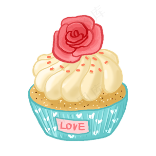 手绘可爱纸杯蛋糕PNG免抠素材