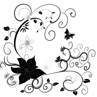 黑色花朵枝藤花藤