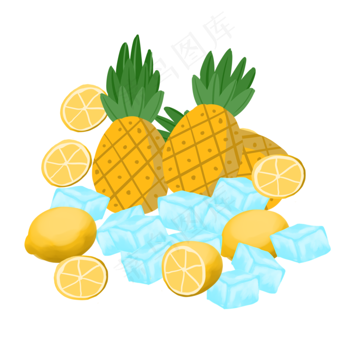 大暑冰块水果