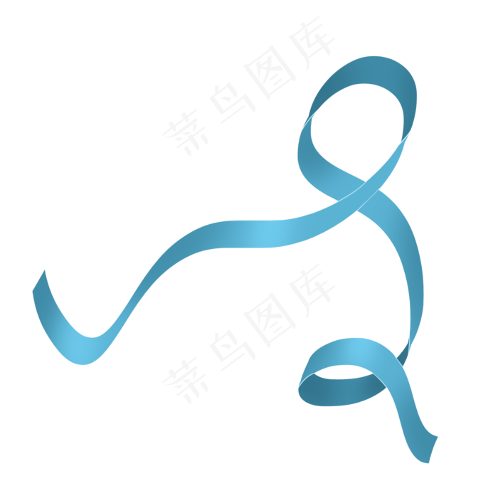 蓝色唯美环状卡通彩带