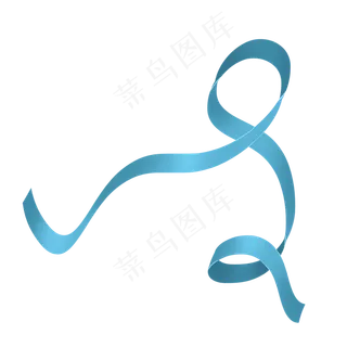 蓝色唯美环状卡通彩带