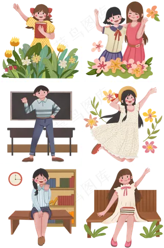 五四青年节挥手握拳青年透明底免