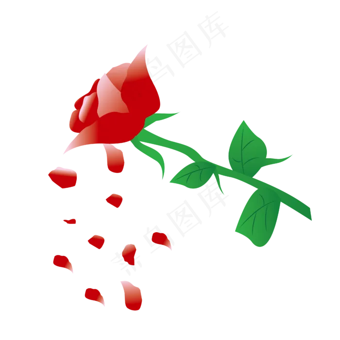 玫瑰花红色玫瑰手绘玫瑰浪漫(4167*4167px 300 dpi )ai矢量模版下载