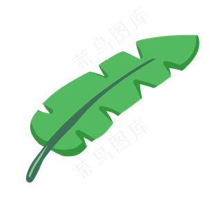 手绘插花绿植香蕉树叶子矢量素材