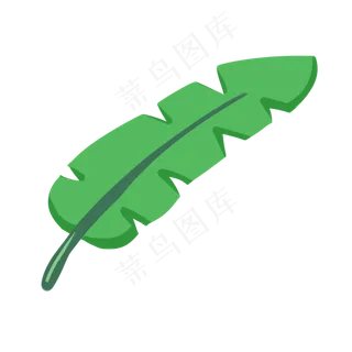 手绘插花绿植香蕉树叶子矢量素材