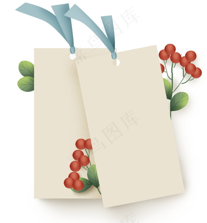 春天果实书签文字框