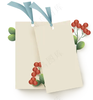 春天果实书签文字框