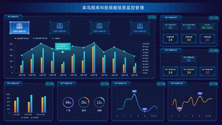 蓝色商务数据可视化UI界面