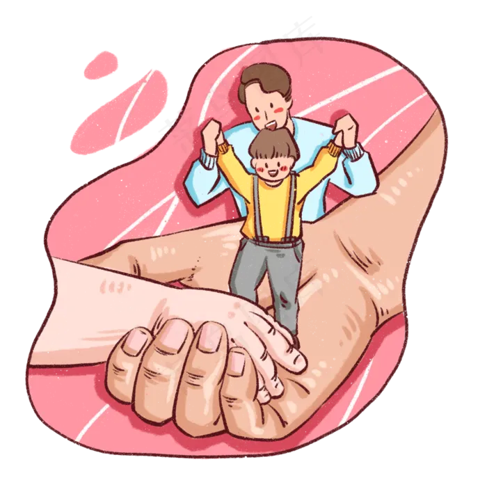 父亲节感恩手牵手暖色系(2000X2000(DPI:300))psd模版下载