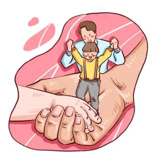 父亲节感恩手牵手暖色系