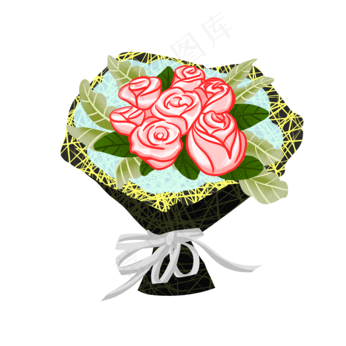 一束粉色玫瑰花