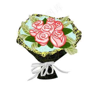 一束粉色玫瑰花