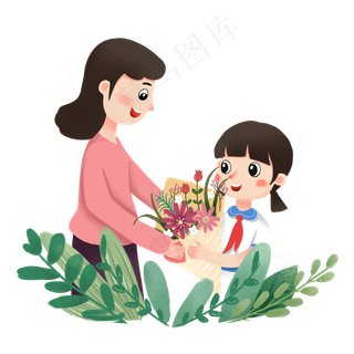 教师节学生给老师送花素材