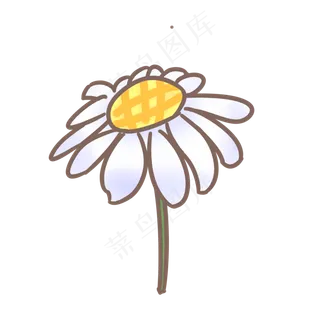 白色小雏菊手绘装饰图案