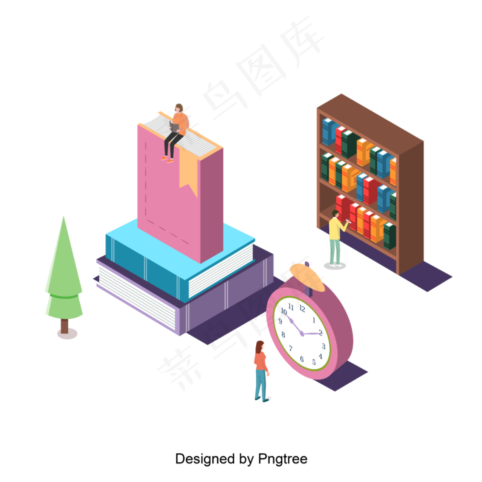 这些书明确了韩国小学教育的风格,免抠元素