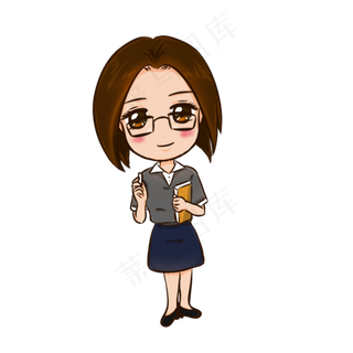 教师节女教师卡通手绘,免抠元素
