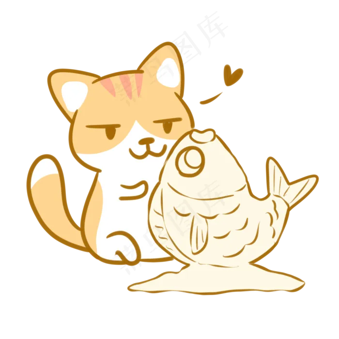 堆沙雕的橘猫(2100X2100(DPI:300))psd模版下载