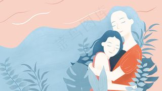 母亲节母女春困拥抱风温暖