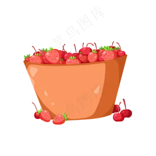 卡通水果草莓樱桃盆
