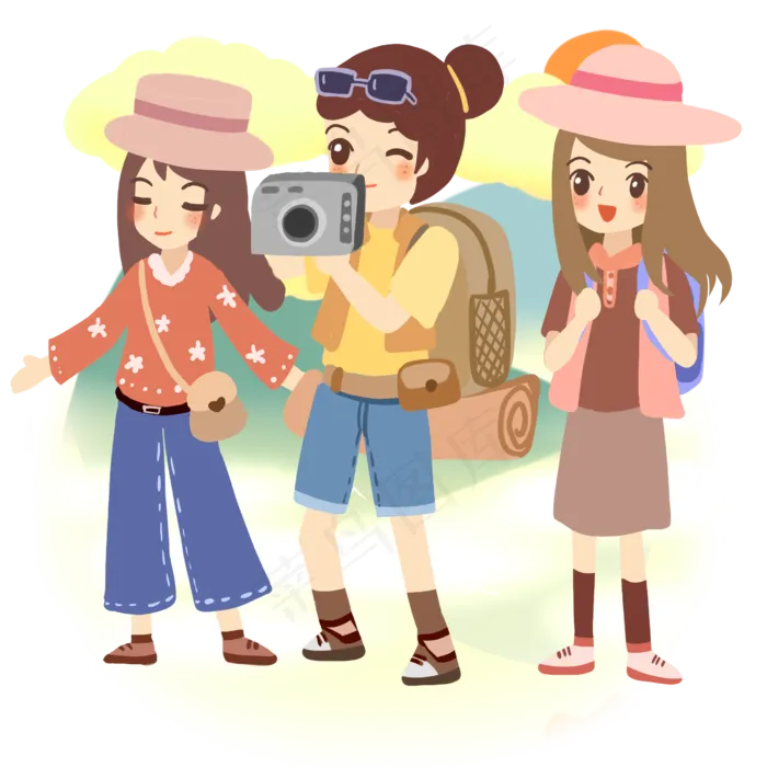 毕业女孩们的旅游(2480X2480(DPI:299))psd模版下载
