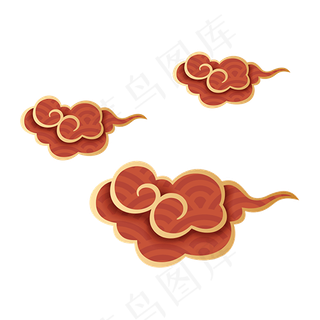 红色金色中国风漂浮祥云