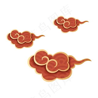 红色金色中国风漂浮祥云