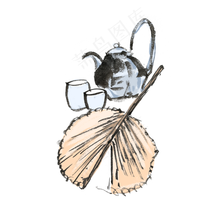 端午节凉茶水墨风手绘(4000X4000(DPI:300))psd模版下载