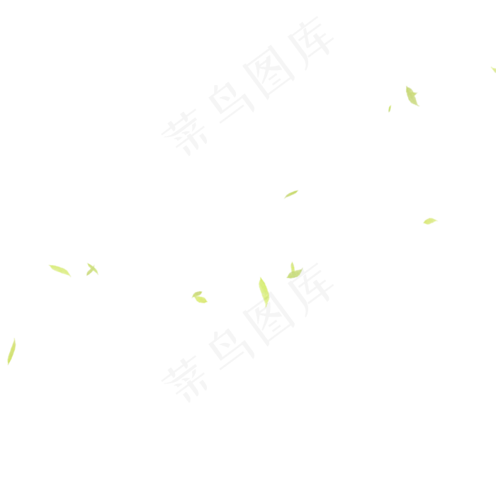 卡通漂浮的绿叶下载(2000X2000(DPI:300))psd模版下载