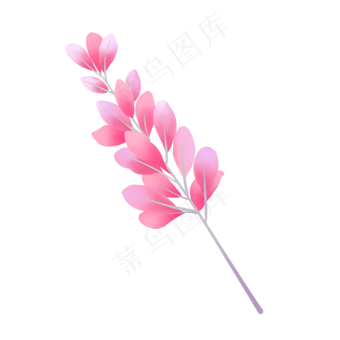 花束装饰少女心粉色兔毛草(2000X2000(DPI:300))psd模版下载
