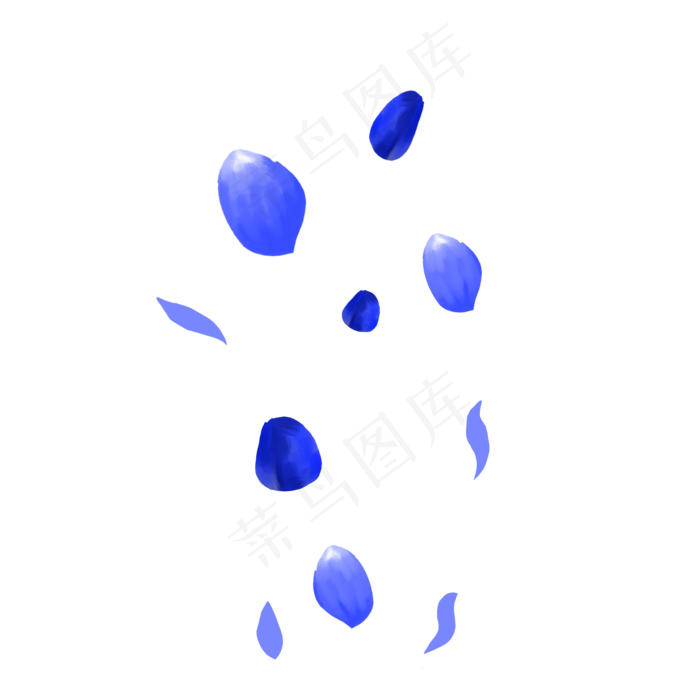 蓝色玫瑰花瓣(2000X2000(DPI:300))psd模版下载