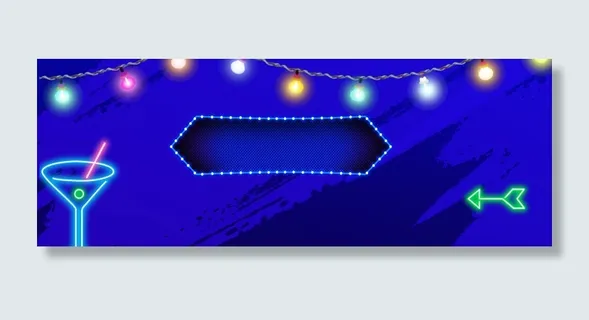 霓虹灯时尚大气蓝色渐变促销banner 霓虹灯时尚大气蓝色渐变促销banner