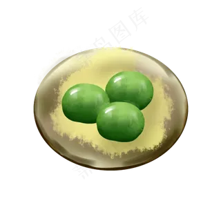 一盘青团清明节小吃手绘